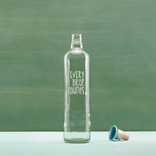 750ml Drop Glass Water Bottle with Ceramic Stopper