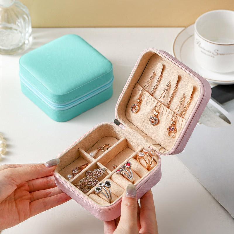 Premium Jewelry Organizer Box Compact Travel Storage Case