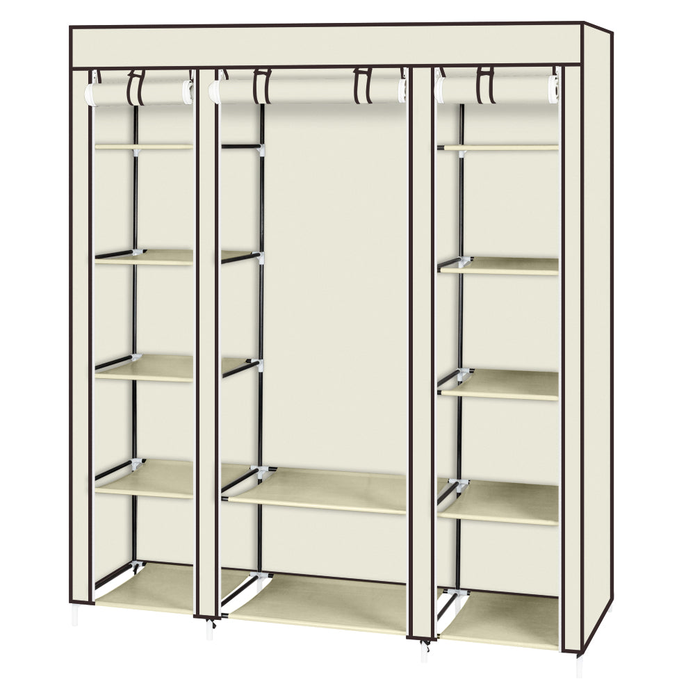 Large Fabric Wardrobe Closet 12 Shelves with Hanging Storage