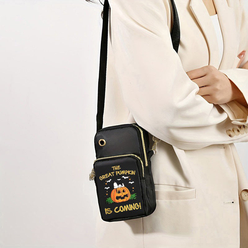 Halloween Pumpkin Mini Crossbody Phone Bag Cute Coin Wallet for Women and Kids