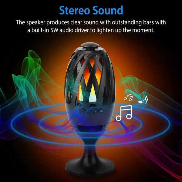 LED Flame Wireless Speaker Waterproof Outdoor Torch Light