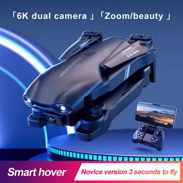 6K HD Foldable RC Drone with Dual Camera WiFi FPV & 3 Batteries