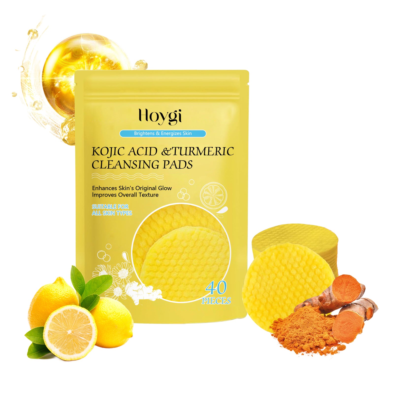 Turmeric Kojic Acid Cleansing Pads for Pore Cleansing & Exfoliation