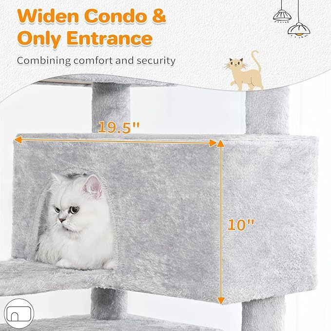 Premium Multi Level Cat Tree with Condos Scratching Posts and Toys