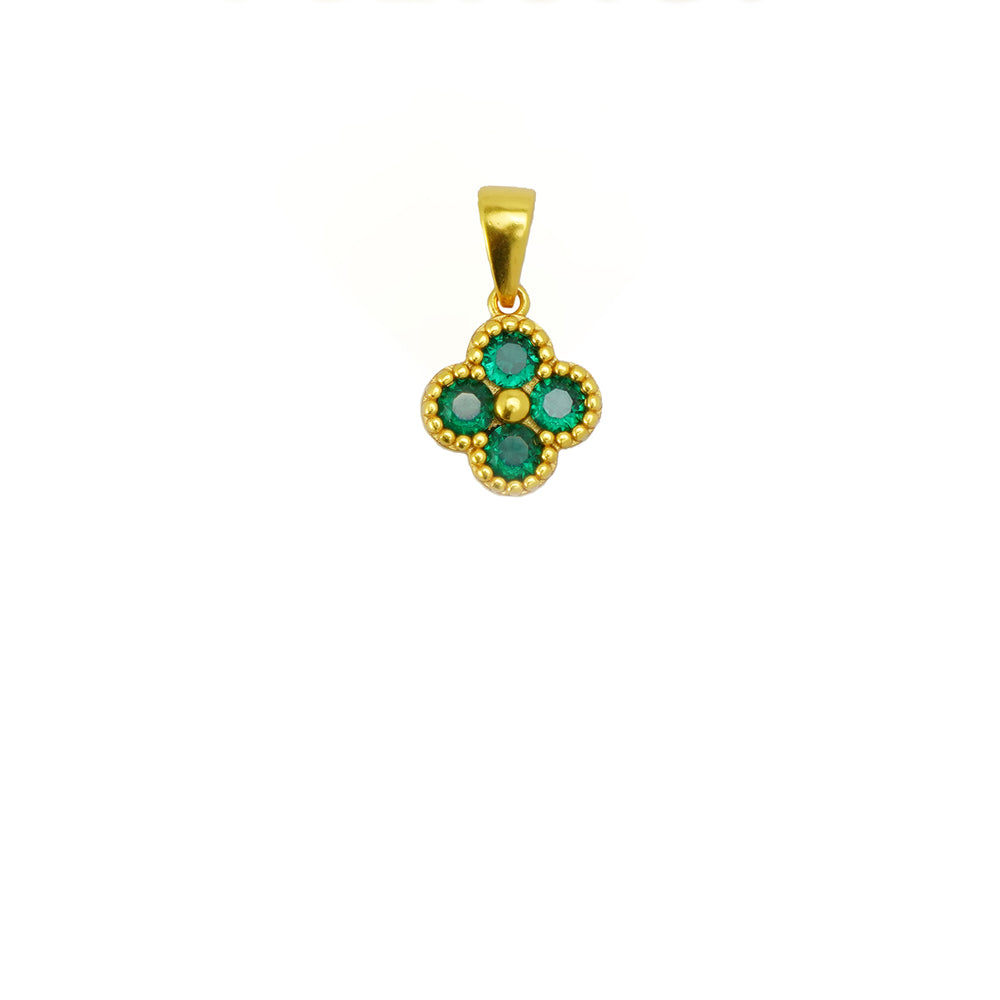 Lucky Four Leaf Clover Necklace 24K Gold Elegant Pendant