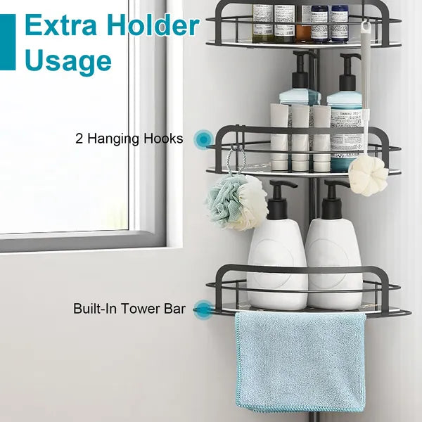 Rust Resistant Corner Shower Caddy with Adjustable Shelves