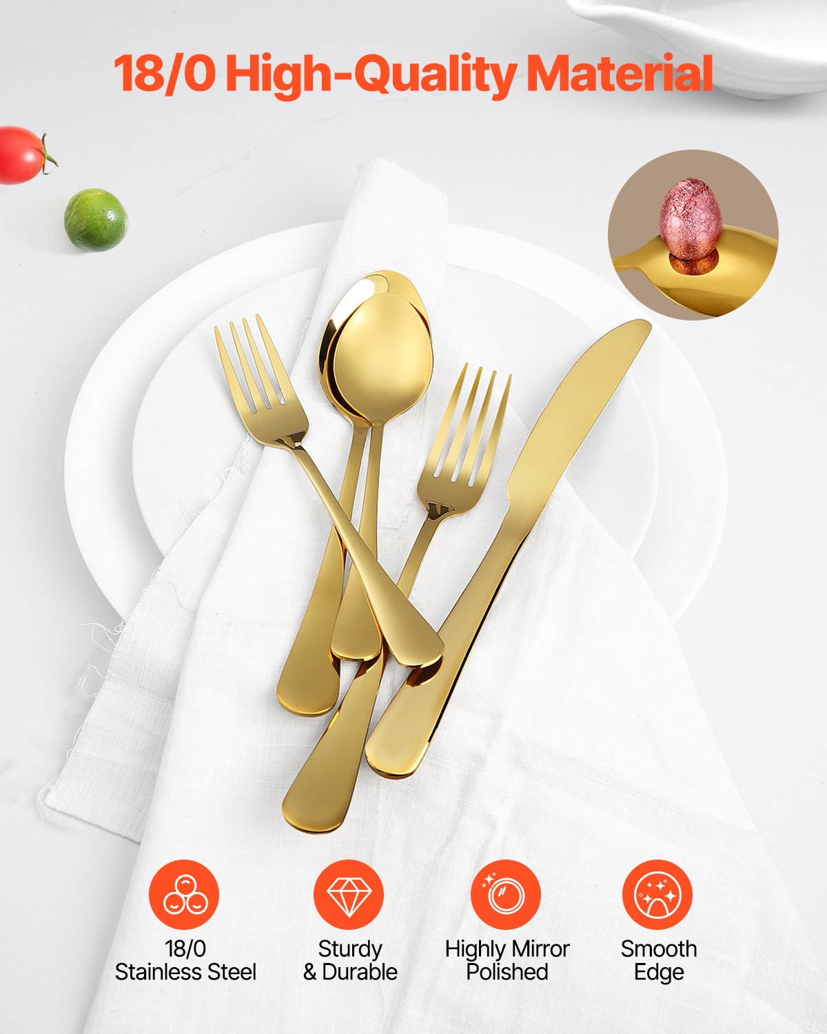 100-Piece Stainless Steel Silverware Set Flatware for 20 People