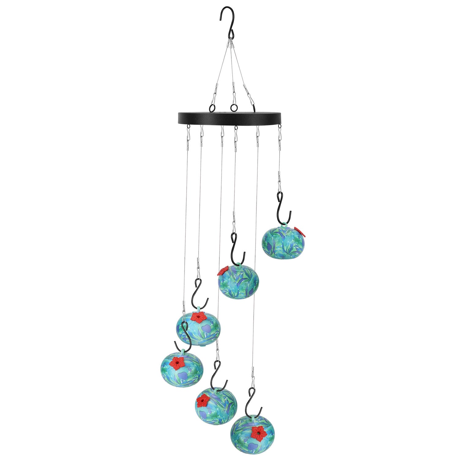 Hummingbird Feeder Wind Chimes Hanging Outdoor Garden Decor