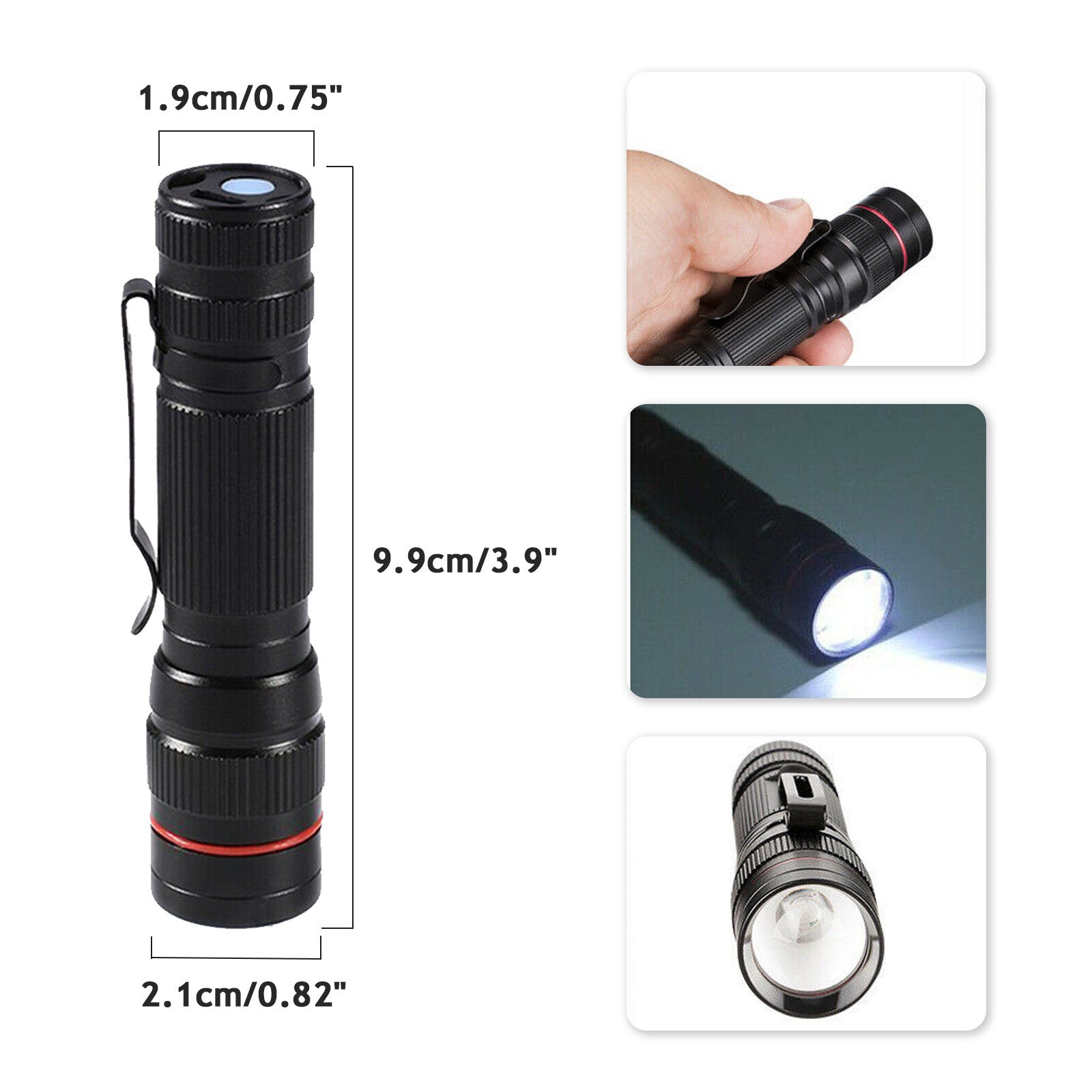 Ultra Bright Tactical LED Flashlight USB Rechargeable Mini Torch