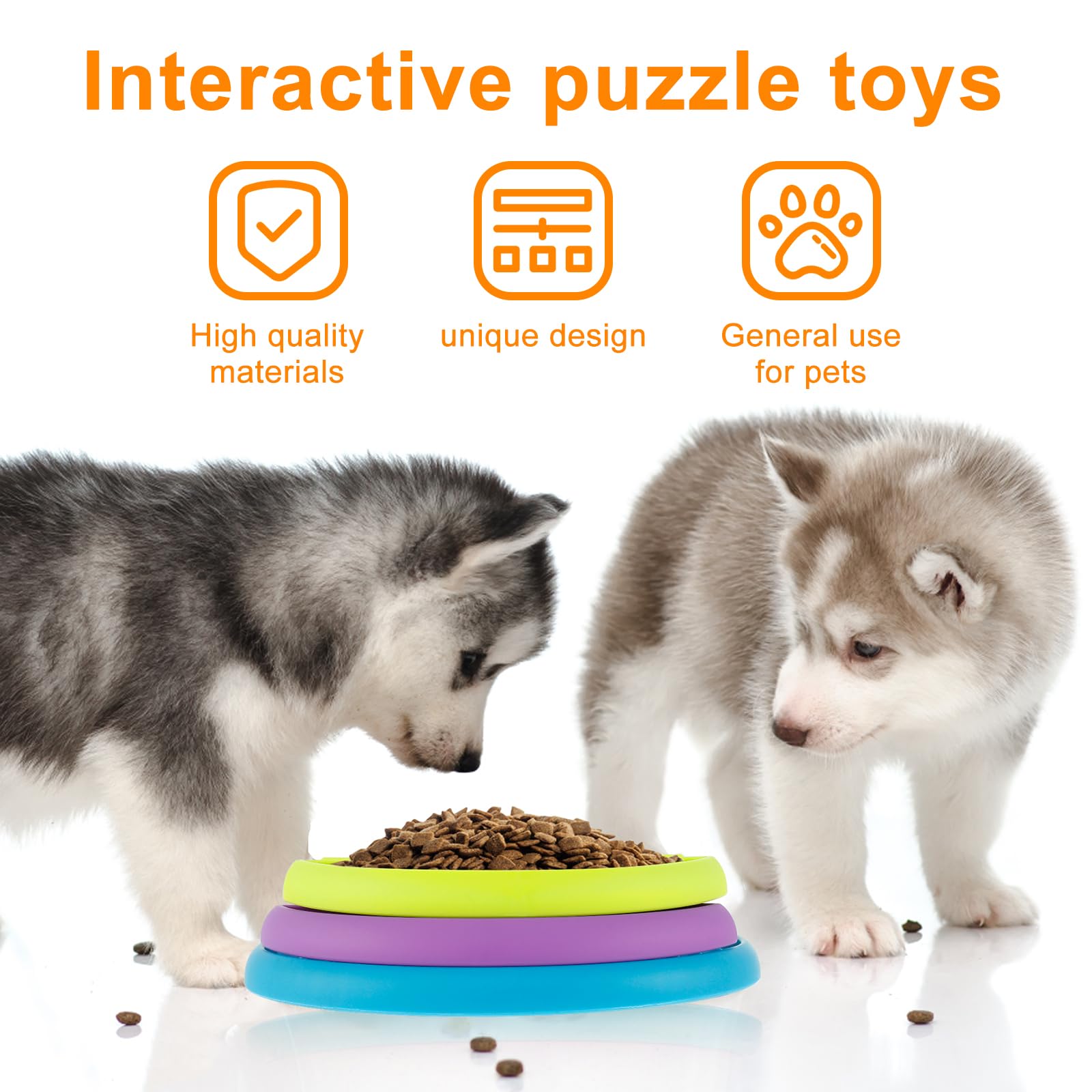 3 in 1 Slow Feeder Dog Bowl with Lick Mat Interactive Puzzle