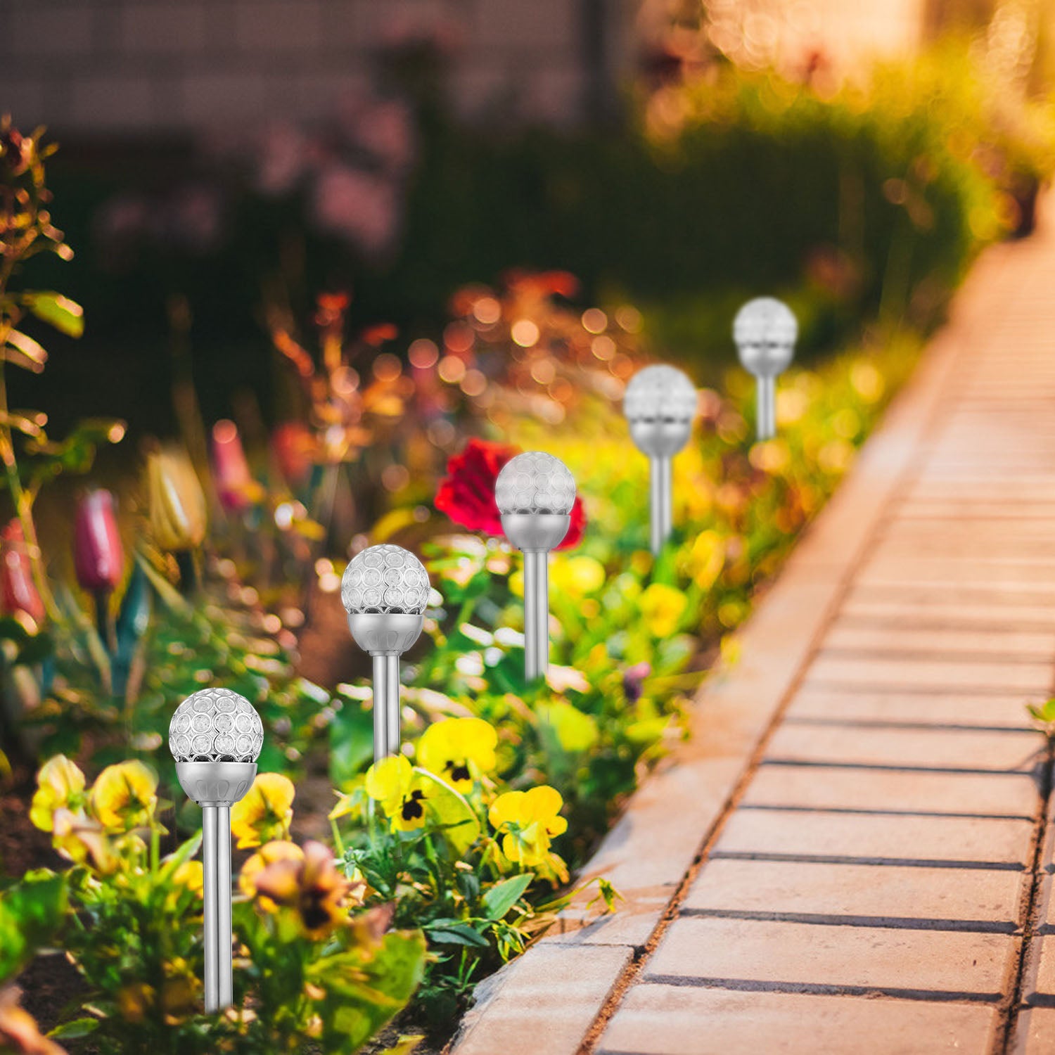 RGB Solar Pathway Lights Waterproof Garden Landscape Decor