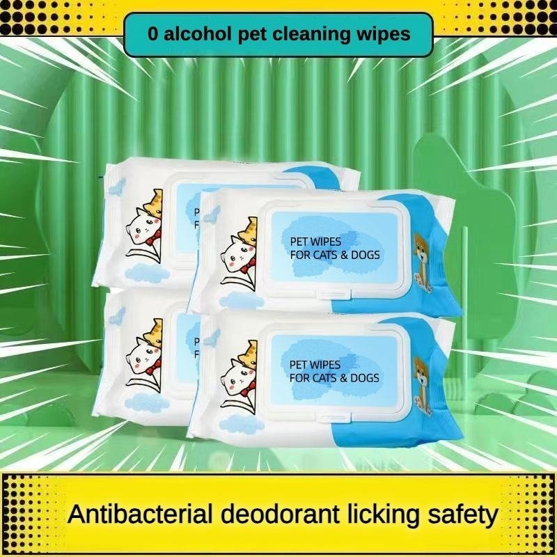 Premium Pet Wet Wipes Unscented Plant Based Cleaning Care