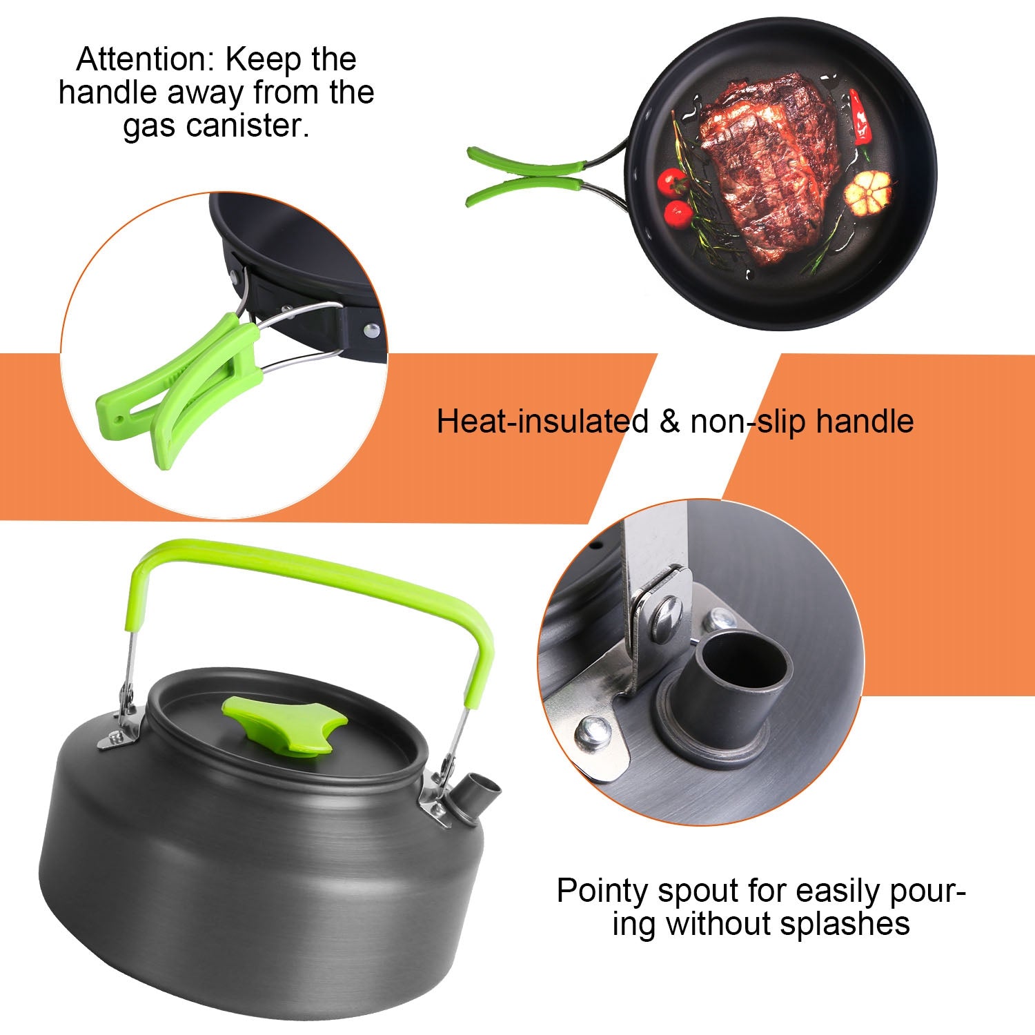 16Pcs Camping Cookware Set Portable Outdoor Cooking Kit Hiking Gear