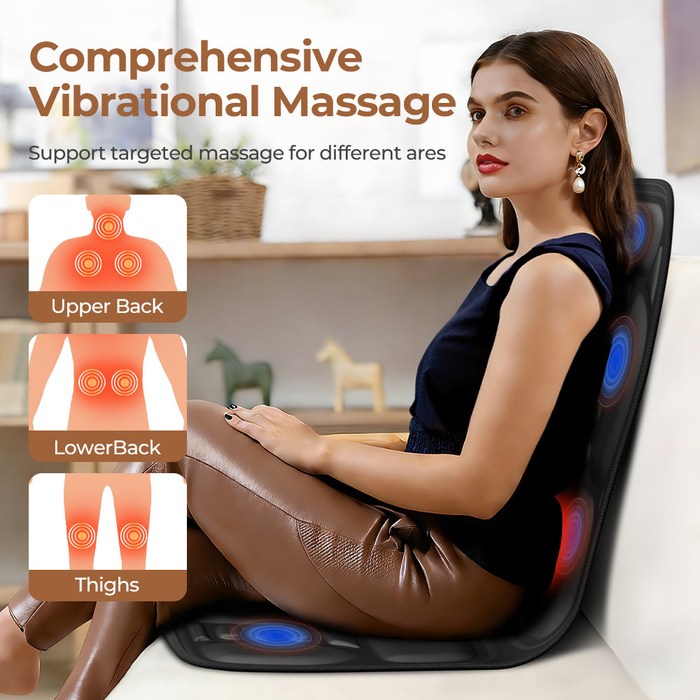 Heated Massage Chair Pad with 7 Motors & Lumbar Support