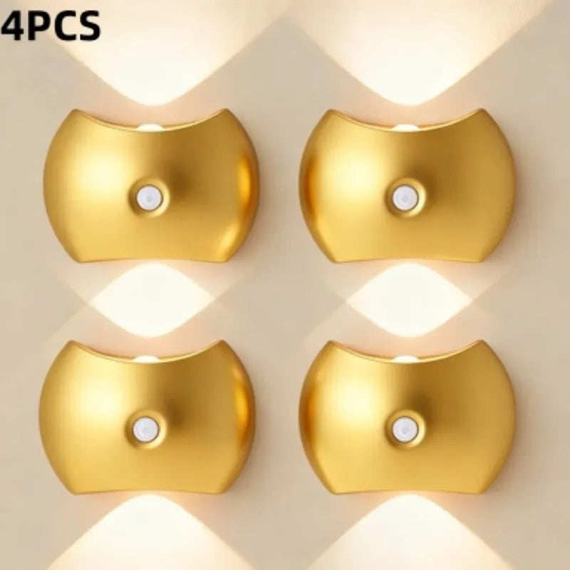 LED Motion Sensor Wall Light Rechargeable Magnetic Sconce 2Pack