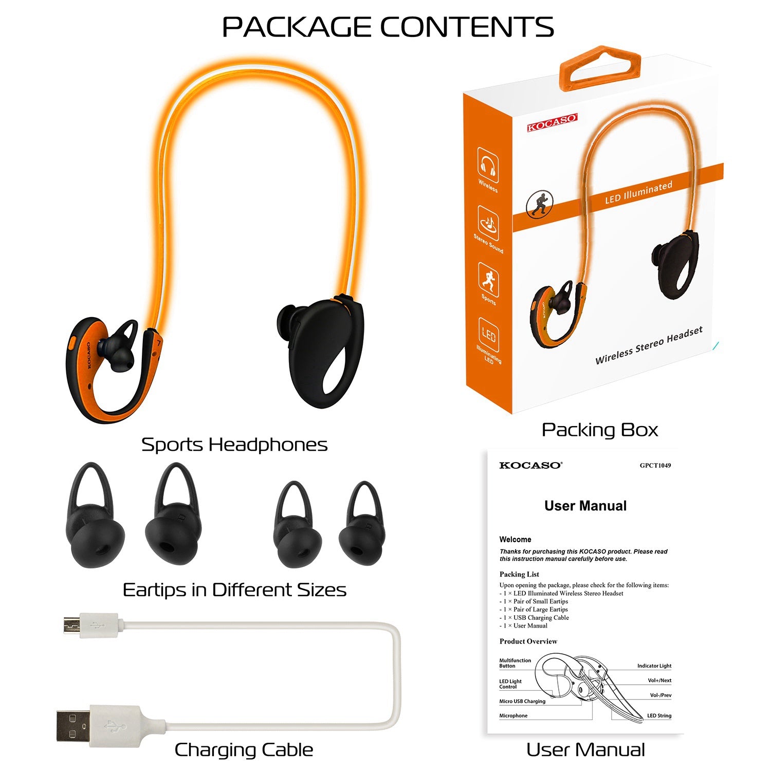 Wireless Neckband Bluetooth 4.1 Sport Earphones Sweatproof HD