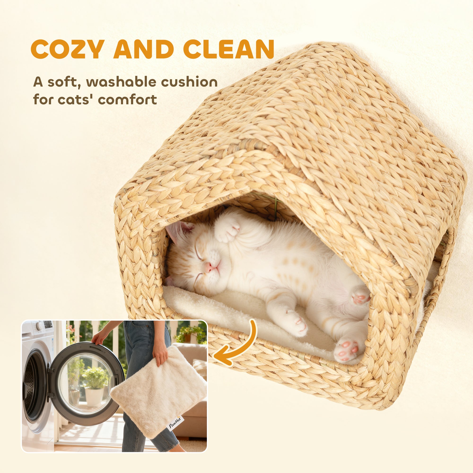 Ultimate Wall Mounted Cat House Natural Cat Wall Shelf