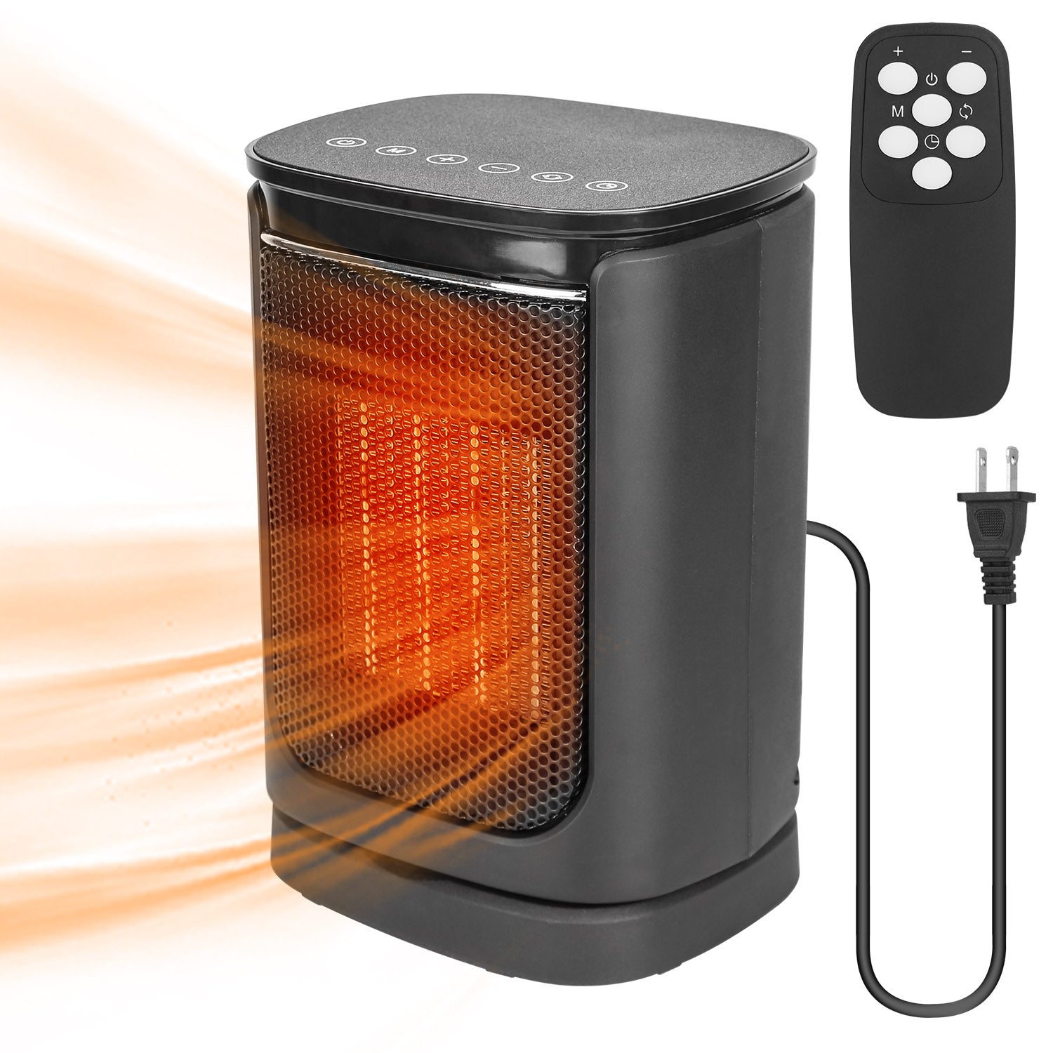 1500W Ceramic Space Heater Oscillating Remote Control Heater
