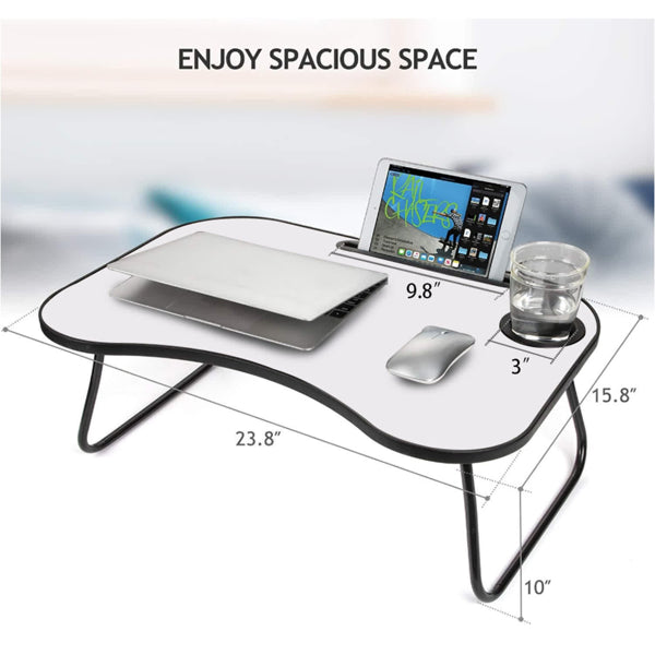 Premium Foldable Laptop Desk with Cup Holder for Home & Travel