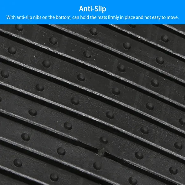 4PCS Heavy Duty Car Floor Mats PVC Anti-Slip Trim-to-Fit Set