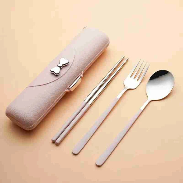Travel Cutlery Set Stainless Steel Reusable Utensils Case