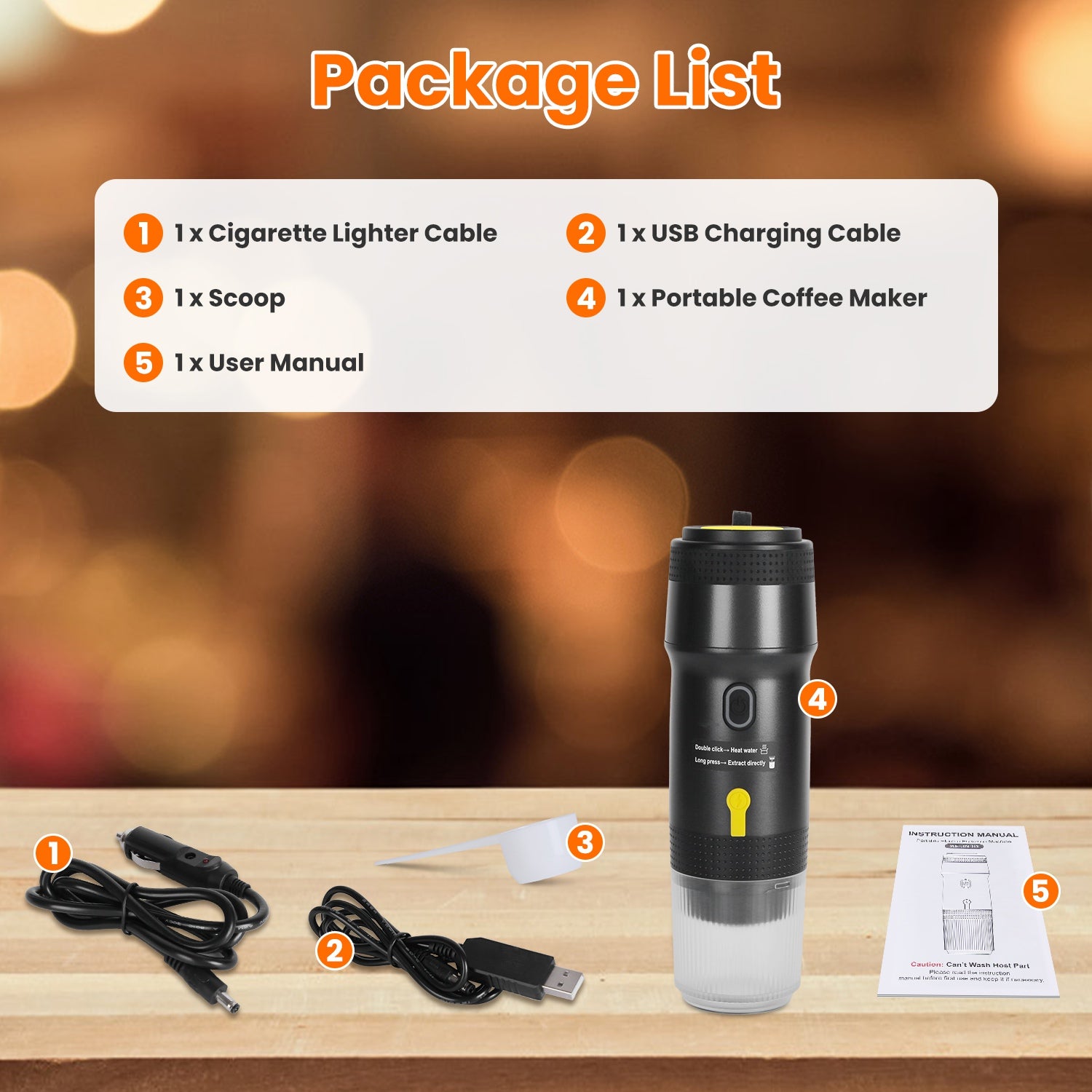 Portable Cordless Espresso Machine for Travel Car Camping Use