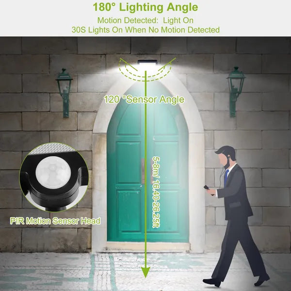 Ultra Bright Solar Motion Sensor Wall Light 100 LED Waterproof