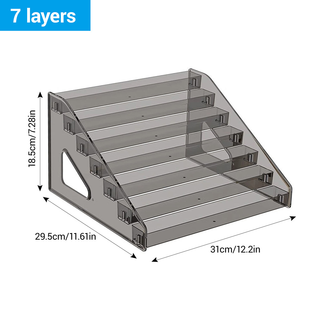 7-Tier Acrylic Card Display Rack Clear Organizer Shelf Stand