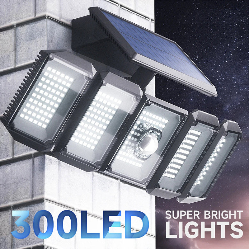 Ultra Bright Solar Street Light 5 Head Adjustable Waterproof LED