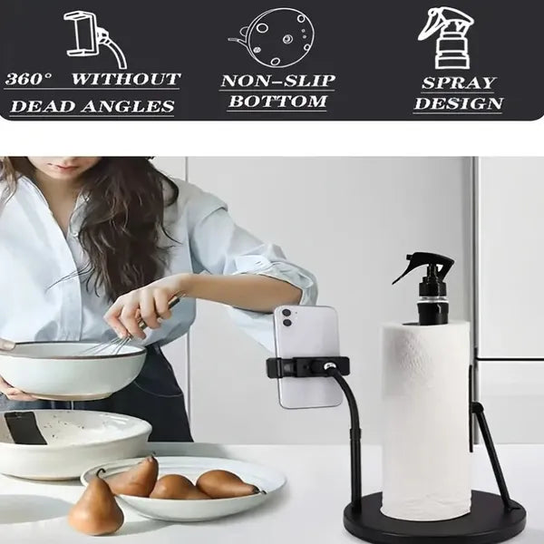 Premium 3-in-1 Adjustable Stand Tissue Holder Phone Mount Set