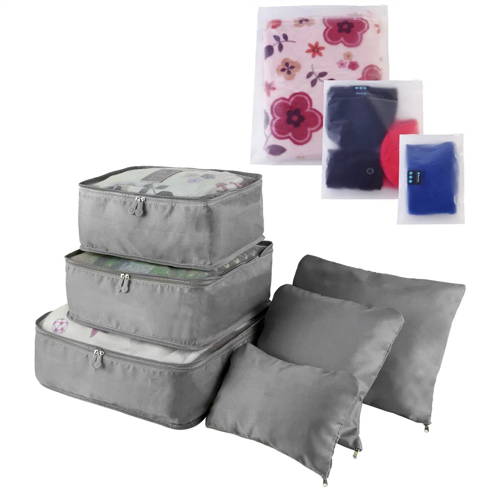 9Pcs Travel Packing Cubes Clothes Storage Organizer Set Bags