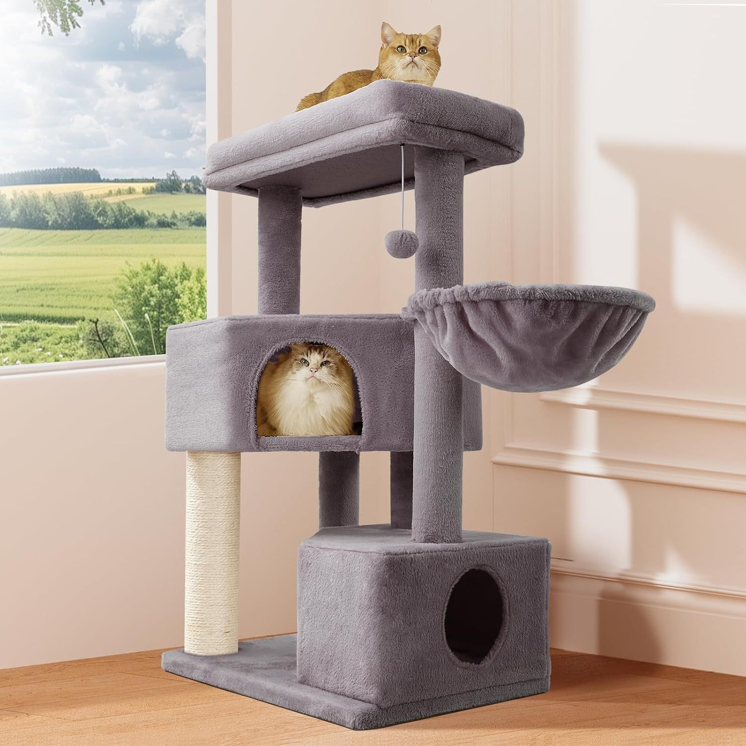 Premium Large Cat Tree Heavy Duty Tower with Scratch Post Perch
