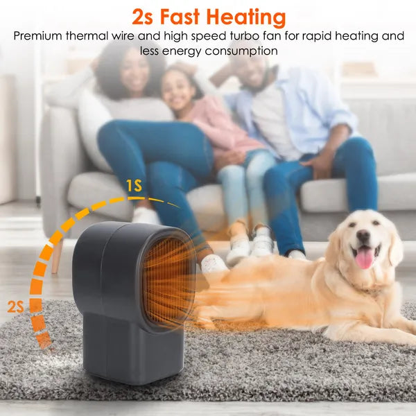 400W Portable Electric Space Heater Mini Desktop Fan