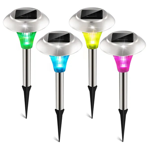 Color Changing Solar Garden Lights Waterproof Pathway Lights 4 Pack