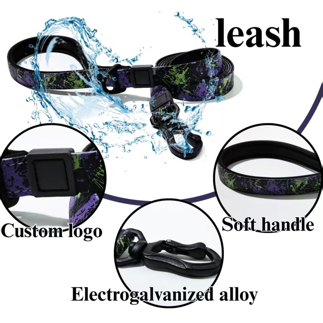 UV Printed Camouflage Embossed Pet Leash Set for Outdoor Use