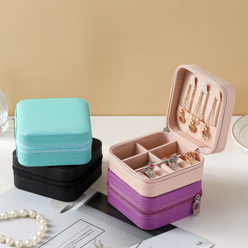 Premium Jewelry Organizer Box Compact Travel Storage Case
