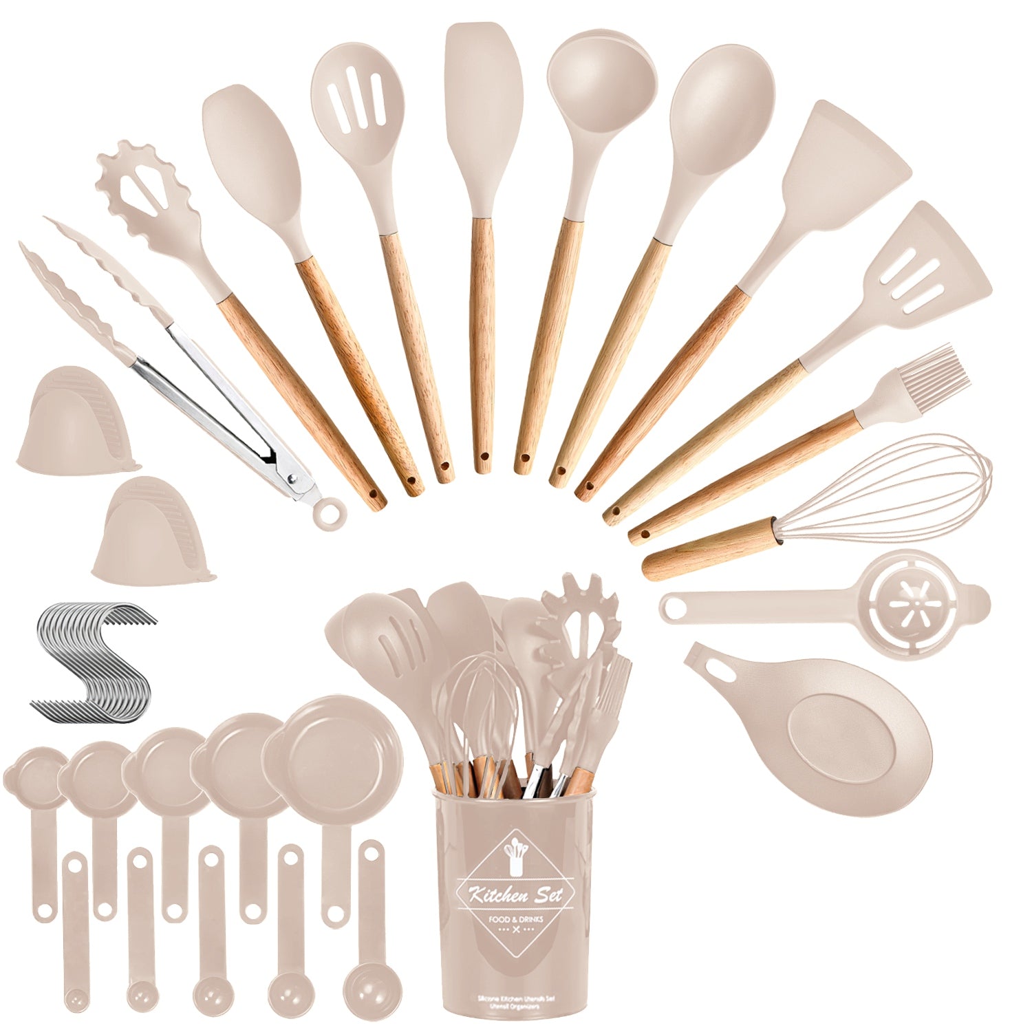 35PCS Kitchen Utensil Set Silicone Cooking Tools with Holder
