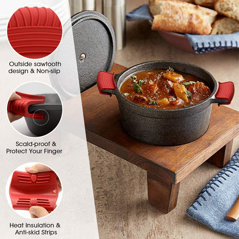 3-Piece Silicone Handle Covers for Cast Iron Skillets Set