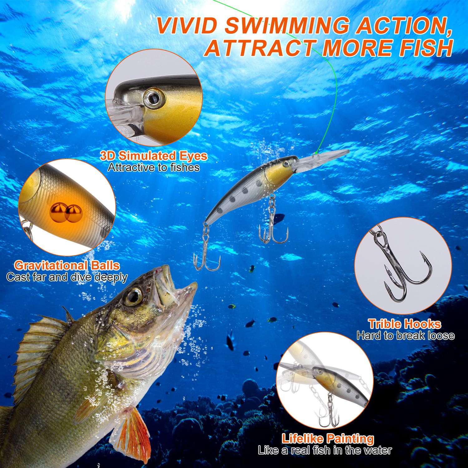 375pcs Fishing Lures Kit with Tackle Box for Freshwater & Saltwater