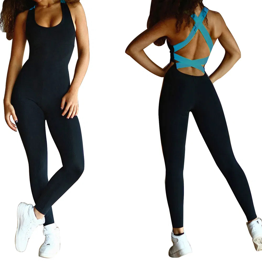 Women Sports Yoga Workout Gym Fitness Jumpsuit Activewear