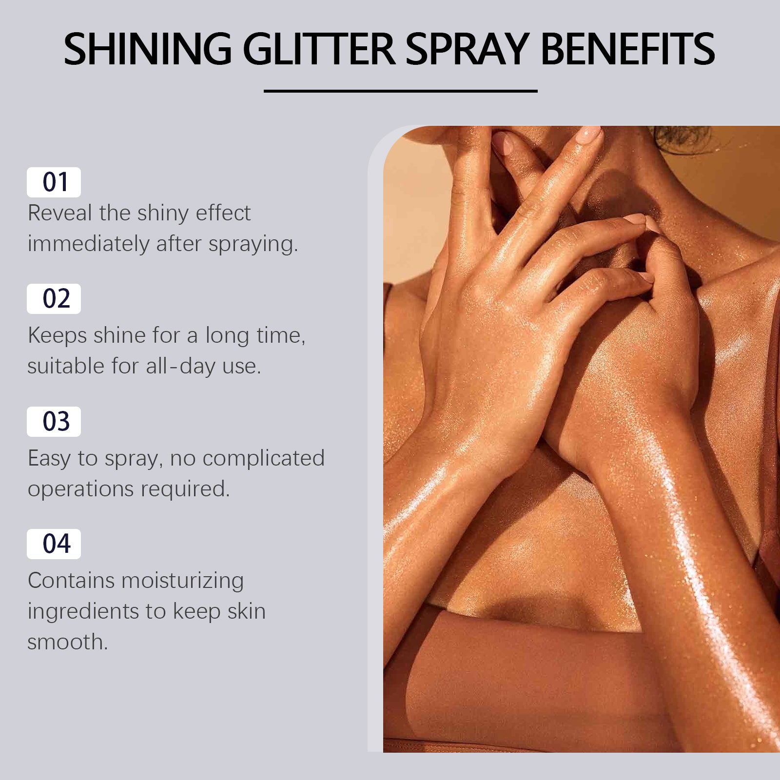 Eelhoe Glitter Highlighter Spray Long Lasting Shimmer Body Mist