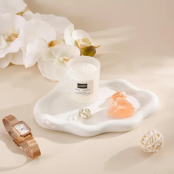 Ceramic Jewelry Tray Cloud Design for Rings and Accessories