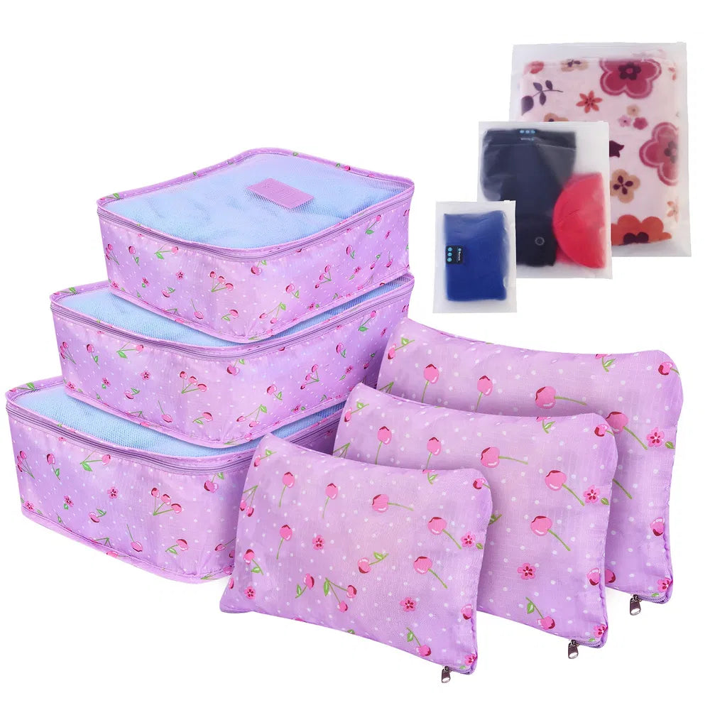 9Pcs Travel Packing Cubes Clothes Storage Organizer Set Bags