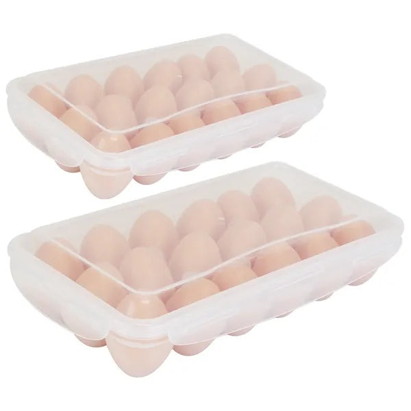 2PCS Stackable Plastic Egg Storage Box Rack