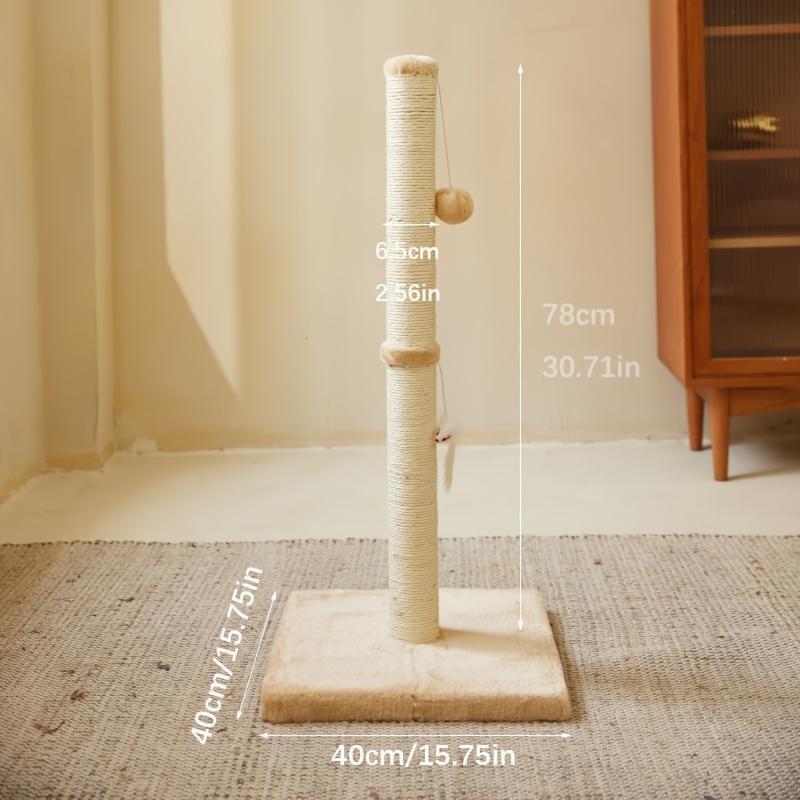 Durable Cat Scratching Post with Sisal Rope and Hanging Ball Toy