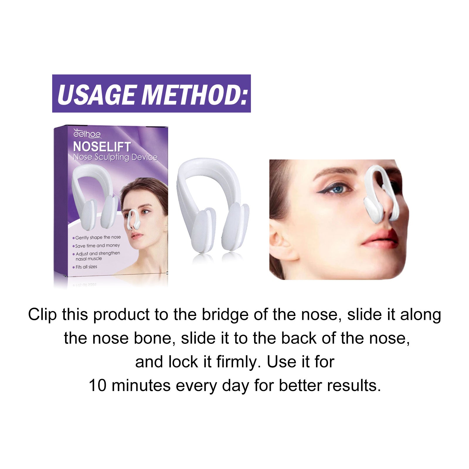 Silicone Nose Shaper Clip with EMS Beauty Massage Support