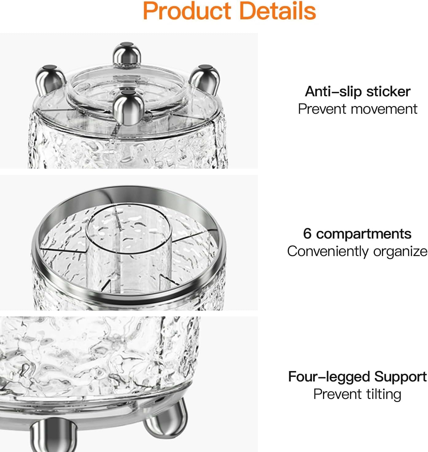 Large Capacity Makeup Brush Organizer Rotating Dustproof Holder