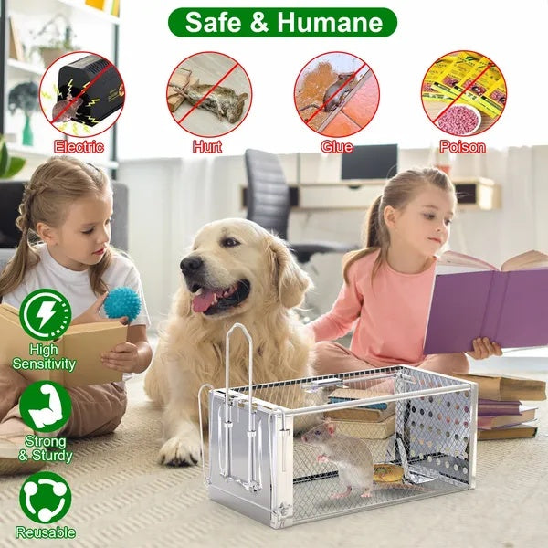 Single Door Humane Rat Trap Cage Safe Reusable Design