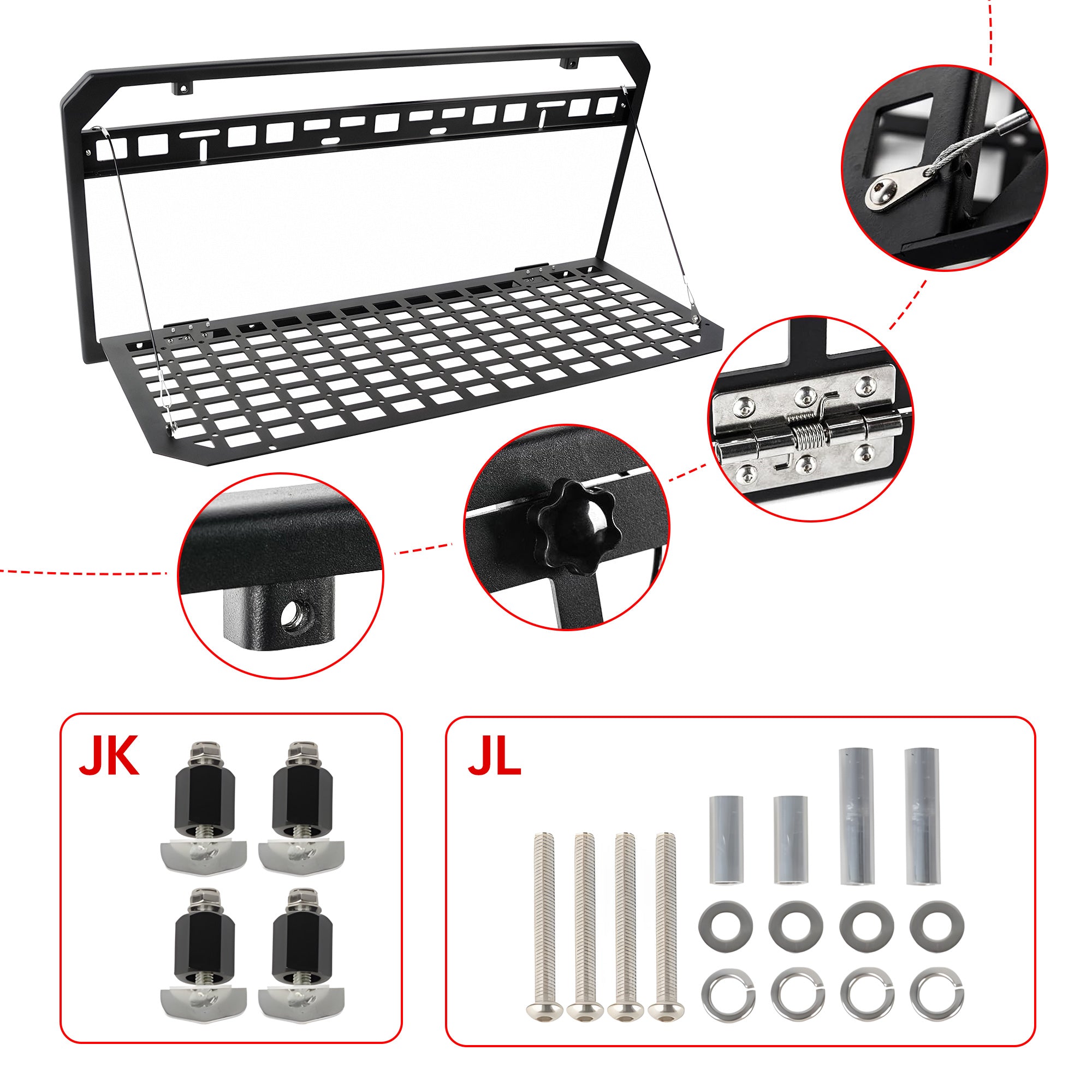 Tailgate Table for Jeep Wrangler JK JL 2007–2025 Foldable