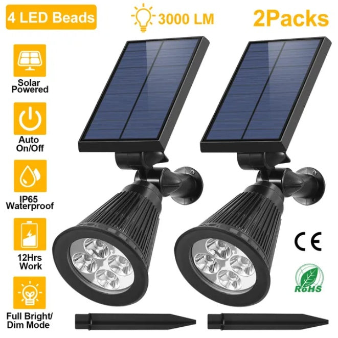 Powerful Solar Spotlights Outdoor Waterproof LED Landscape Lights